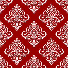 seamless graphic pattern, floral white ornament tile on black background, texture, design