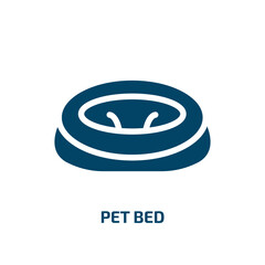 pet bed vector icon. pet bed, bed, pet filled icons from flat pet shop lineal concept. Isolated black glyph icon, vector illustration symbol element for web design and mobile apps