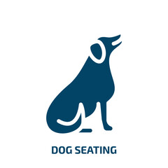 dog seating vector icon. dog seating, pet, group filled icons from flat dog and training concept. Isolated black glyph icon, vector illustration symbol element for web design and mobile apps