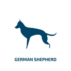 german shepherd vector icon. german shepherd, domestic, pet filled icons from flat dog and training concept. Isolated black glyph icon, vector illustration symbol element for web design and mobile