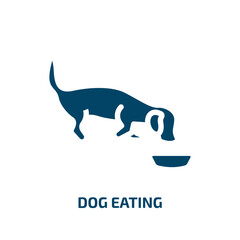 dog eating vector icon. dog eating, eat, food filled icons from flat dog and training concept. Isolated black glyph icon, vector illustration symbol element for web design and mobile apps