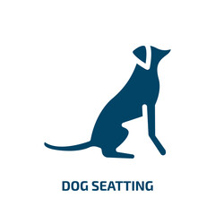 dog seatting vector icon. dog seatting, pet, group filled icons from flat dog and training concept. Isolated black glyph icon, vector illustration symbol element for web design and mobile apps