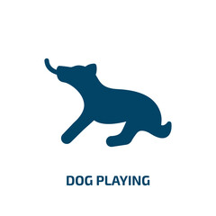 dog playing vector icon. dog playing, pet, playing filled icons from flat dog and training concept. Isolated black glyph icon, vector illustration symbol element for web design and mobile apps