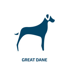 great dane vector icon. great dane, pet, animal filled icons from flat dog and training concept. Isolated black glyph icon, vector illustration symbol element for web design and mobile apps