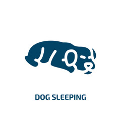 dog sleeping vector icon. dog sleeping, pet, puppy filled icons from flat dog and training concept. Isolated black glyph icon, vector illustration symbol element for web design and mobile apps