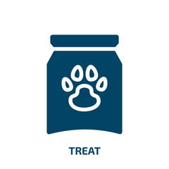 treat vector icon. treat, healthy, eat filled icons from flat dog and training concept. Isolated black glyph icon, vector illustration symbol element for web design and mobile apps