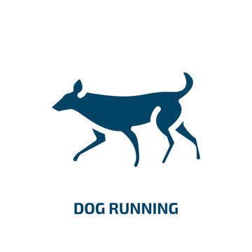 dog running vector icon. dog running, dog, animal filled icons from flat dog and training concept. Isolated black glyph icon, vector illustration symbol element for web design and mobile apps