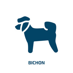 bichon vector icon. bichon, breed, pet filled icons from flat dog breeds fullbody concept. Isolated black glyph icon, vector illustration symbol element for web design and mobile apps