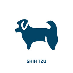 shih tzu vector icon. shih tzu, cute, animal filled icons from flat dog breeds fullbody concept. Isolated black glyph icon, vector illustration symbol element for web design and mobile apps