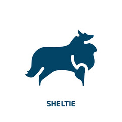 sheltie vector icon. sheltie, dog, breed filled icons from flat dog breeds fullbody concept. Isolated black glyph icon, vector illustration symbol element for web design and mobile apps