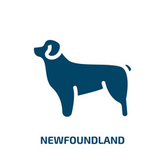 newfoundland vector icon. newfoundland, country, canadian filled icons from flat dog breeds fullbody concept. Isolated black glyph icon, vector illustration symbol element for web design and mobile