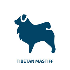 tibetan mastiff vector icon. tibetan mastiff, animal, pet filled icons from flat dog breeds fullbody concept. Isolated black glyph icon, vector illustration symbol element for web design and mobile