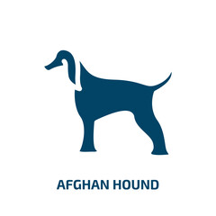 afghan hound vector icon. afghan hound, afghan, pet filled icons from flat dog breeds fullbody concept. Isolated black glyph icon, vector illustration symbol element for web design and mobile apps