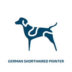 german shorthaired pointer vector icon. german shorthaired pointer, german, pointer filled icons from flat dog breeds heads concept. Isolated black glyph icon, vector illustration symbol element for
