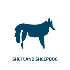 shetland sheepdog vector icon. shetland sheepdog, shetland, sheepdog filled icons from flat dog breeds heads concept. Isolated black glyph icon, vector illustration symbol element for web design and