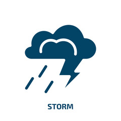 storm vector icon. storm, thunder, weather filled icons from flat autumn concept. Isolated black glyph icon, vector illustration symbol element for web design and mobile apps