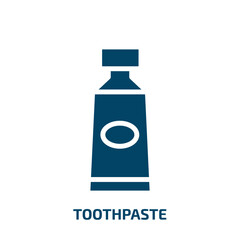 toothpaste vector icon. toothpaste, hygiene, health filled icons from flat grooming concept. Isolated black glyph icon, vector illustration symbol element for web design and mobile apps