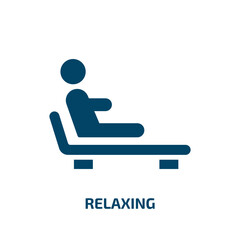 relaxing vector icon. relaxing, relaxation, beauty filled icons from flat spa icons concept. Isolated black glyph icon, vector illustration symbol element for web design and mobile apps