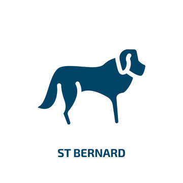 st bernard vector icon. st bernard, pet, puppy filled icons from flat dog breeds fullbody concept. Isolated black glyph icon, vector illustration symbol element for web design and mobile apps