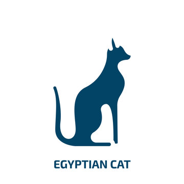 egyptian cat vector icon. egyptian cat, egyptian, cat filled icons from flat cat breed bodies concept. Isolated black glyph icon, vector illustration symbol element for web design and mobile apps
