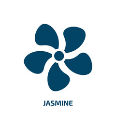 jasmine vector icon. jasmine, flower, floral filled icons from flat spa & wellness concept. Isolated black glyph icon, vector illustration symbol element for web design and mobile apps