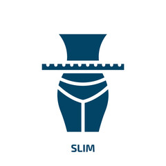 slim vector icon. slim, vector, fitness filled icons from flat spa & wellness concept. Isolated black glyph icon, vector illustration symbol element for web design and mobile apps