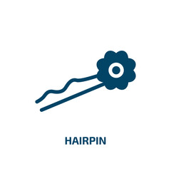 hairpin vector icon. hairpin, style, hairdresser filled icons from flat hairdressing and barber shop concept. Isolated black glyph icon, vector illustration symbol element for web design and mobile