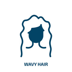 wavy hair vector icon. wavy hair, young, head filled icons from flat hairdressing and barber shop concept. Isolated black glyph icon, vector illustration symbol element for web design and mobile apps