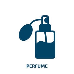 perfume vector icon. perfume, spray, fragrance filled icons from flat hairdressing and barber shop concept. Isolated black glyph icon, vector illustration symbol element for web design and mobile apps