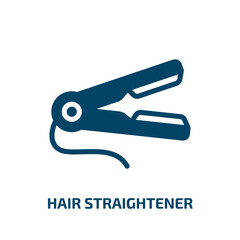 hair straightener vector icon. hair straightener, beauty, hair filled icons from flat hairdressing and barber shop concept. Isolated black glyph icon, vector illustration symbol element for web design