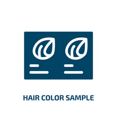 hair color sample vector icon. hair color sample, hair, sample filled icons from flat hairdressing and barber shop concept. Isolated black glyph icon, vector illustration symbol element for web design