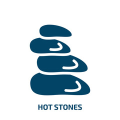 hot stones vector icon. hot stones, stone, spa filled icons from flat sauna concept. Isolated black glyph icon, vector illustration symbol element for web design and mobile apps