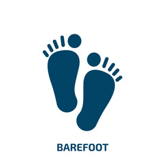 barefoot vector icon. barefoot, human, foot filled icons from flat sauna concept. Isolated black glyph icon, vector illustration symbol element for web design and mobile apps