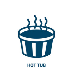 hot tub vector icon. hot tub, tub, spa filled icons from flat sauna concept. Isolated black glyph icon, vector illustration symbol element for web design and mobile apps
