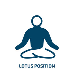 lotus position vector icon. lotus position, yoga, lotus filled icons from flat spa concept. Isolated black glyph icon, vector illustration symbol element for web design and mobile apps