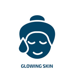 glowing skin vector icon. glowing skin, skin, glow filled icons from flat beauty concept. Isolated black glyph icon, vector illustration symbol element for web design and mobile apps