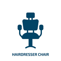 hairdresser chair vector icon. hairdresser chair, hair, hairdresser filled icons from flat hairdressing and esthetics concept. Isolated black glyph icon, vector illustration symbol element for web