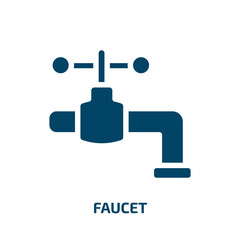 faucet vector icon. faucet, water, drop filled icons from flat hairdressing and esthetics concept. Isolated black glyph icon, vector illustration symbol element for web design and mobile apps