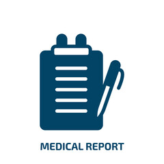 medical report vector icon. medical report, medical, data filled icons from flat plastic surgery concept. Isolated black glyph icon, vector illustration symbol element for web design and mobile apps