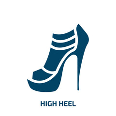 high heel vector icon. high heel, style, fashion filled icons from flat linear beauty elements concept. Isolated black glyph icon, vector illustration symbol element for web design and mobile apps
