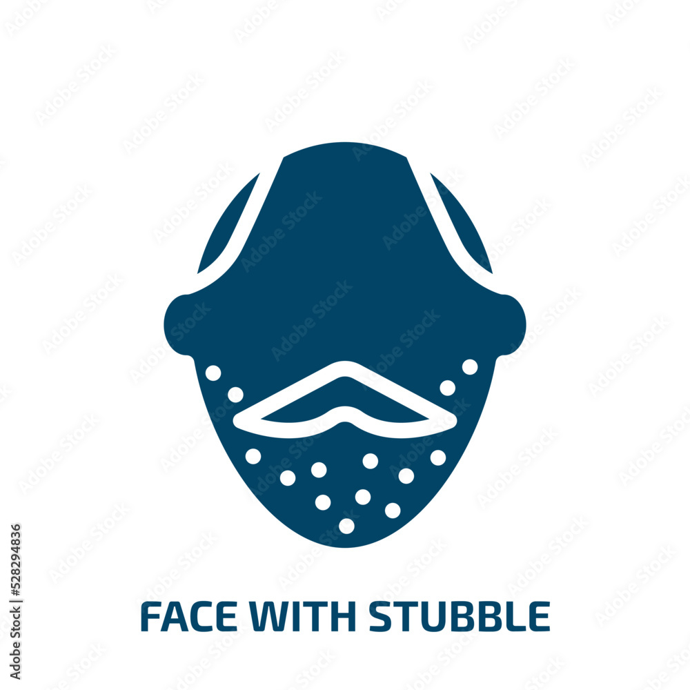 Poster face with stubble vector icon. face with stubble, stubble, face filled icons from flat beauty concep