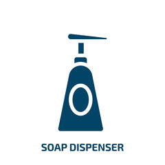 soap dispenser vector icon. soap dispenser, hygiene, soap filled icons from flat beauty concept. Isolated black glyph icon, vector illustration symbol element for web design and mobile apps