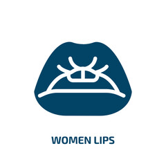 Obraz premium women lips vector icon. women lips, beauty, kiss filled icons from flat beauty concept. Isolated black glyph icon, vector illustration symbol element for web design and mobile apps