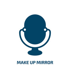 make up mirror vector icon. make up mirror, makeup, blush filled icons from flat beauty concept. Isolated black glyph icon, vector illustration symbol element for web design and mobile apps