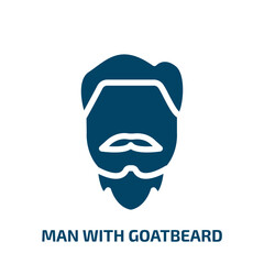 man with goatbeard vector icon. man with goatbeard, originality, mountain filled icons from flat beauty concept. Isolated black glyph icon, vector illustration symbol element for web design and mobile