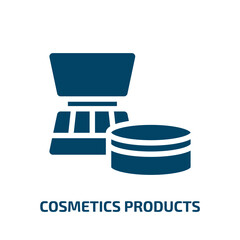 cosmetics products vector icon. cosmetics products, health, cosmetic filled icons from flat beautiful concept. Isolated black glyph icon, vector illustration symbol element for web design and mobile
