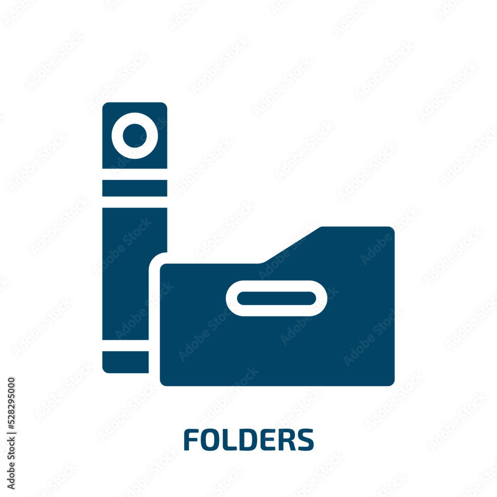 Poster folders vector icon. folders, folder, document filled icons from flat workspace concept. isolated bl