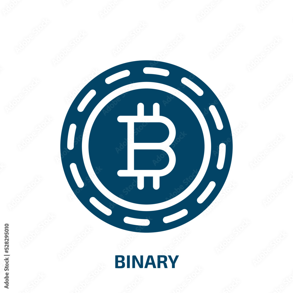 Poster binary vector icon. binary, internet, network filled icons from flat bitcoin concept. isolated black