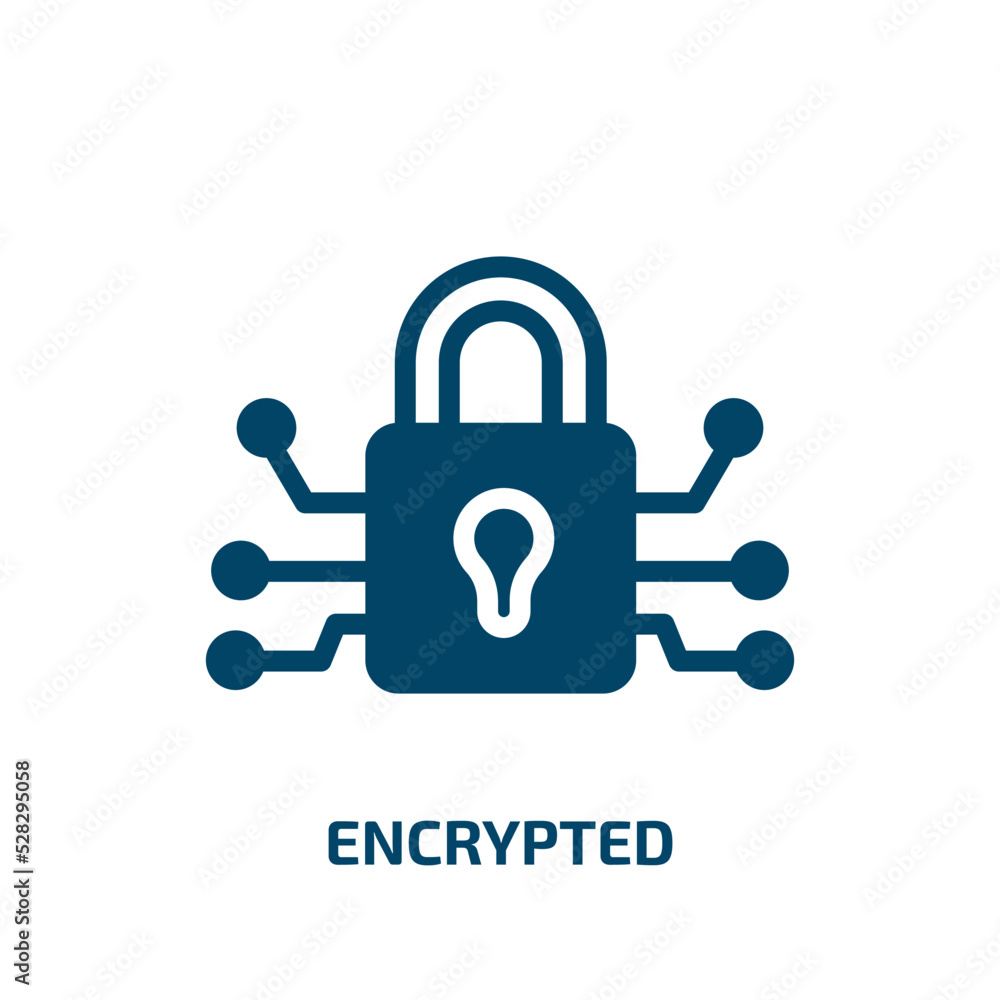 Poster encrypted vector icon. encrypted, technology, security filled icons from flat blockchain concept. is
