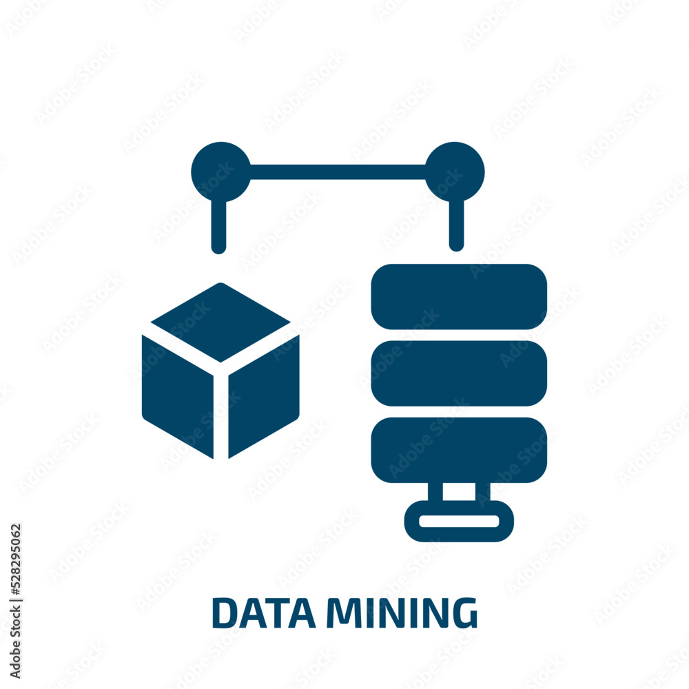 Poster data mining vector icon. data mining, data, mining filled icons from flat blockchain concept. isolat